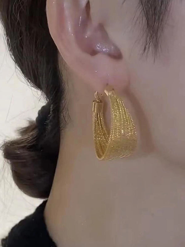 Reriti Multi-Layer Circle Golden Hoop Earrings