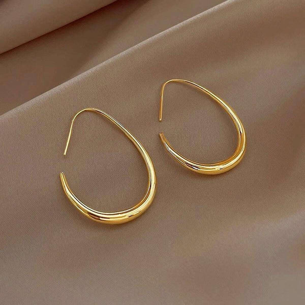 Reriti Simple U-Shaped Hoop Earrings - Gold