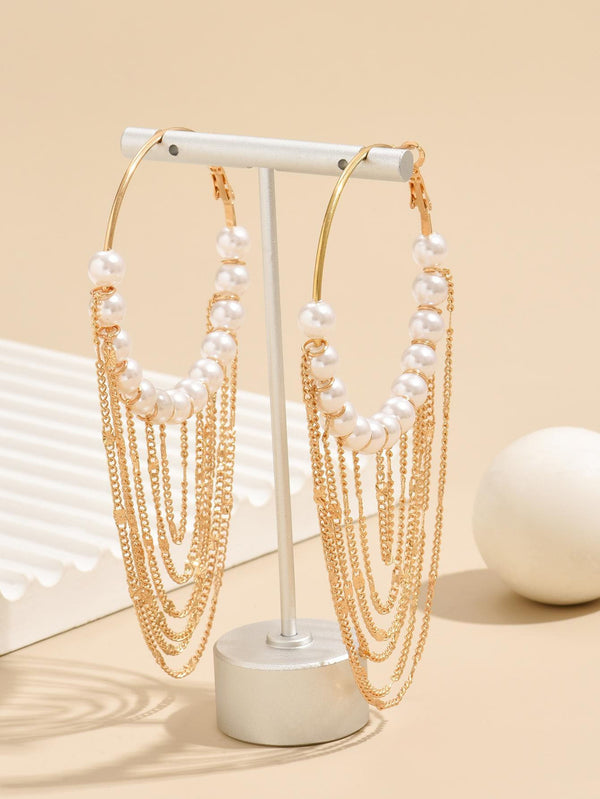 Reriti Pearl Tassel Dangler Earrings