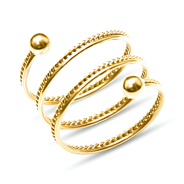 Reriti Intensity 18K gold plated Swirl Spiral Finger Ring