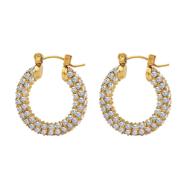 Reriti Intensity 18K gold plated Studded Hoops Earrings