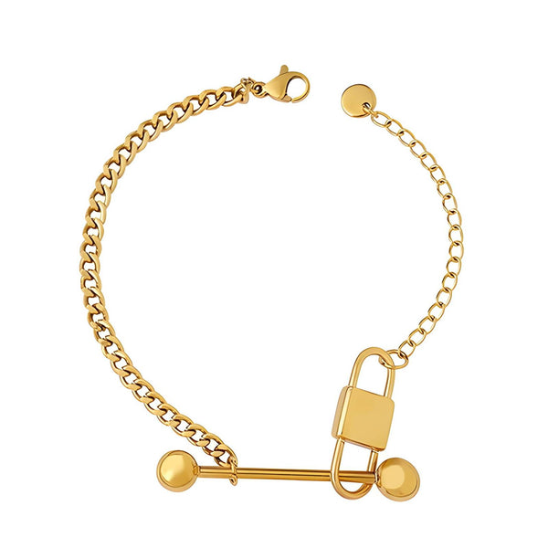 Reriti Intensity 18K gold plated Lock & Bar Bracelet