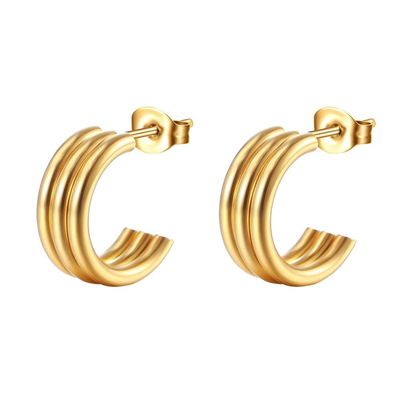 Reriti Intensity 18K gold plated Multi C Hoop Earrings