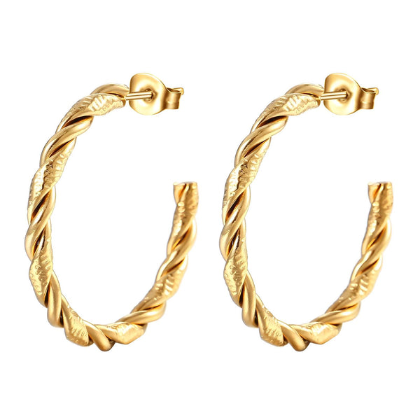 Reriti Intensity 18K gold plated Twisted Plain Snake C Earrings