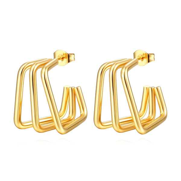 Reriti Intensity 18K gold plated Geometric Layered Earrings