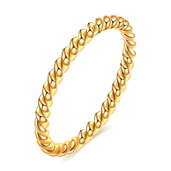 Reriti Intensity 18K gold plated Twisted Rope Finger Ring
