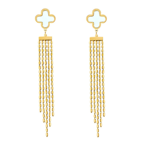 Reriti Intensity 18K gold plated Four-leaf clover chain Earrings