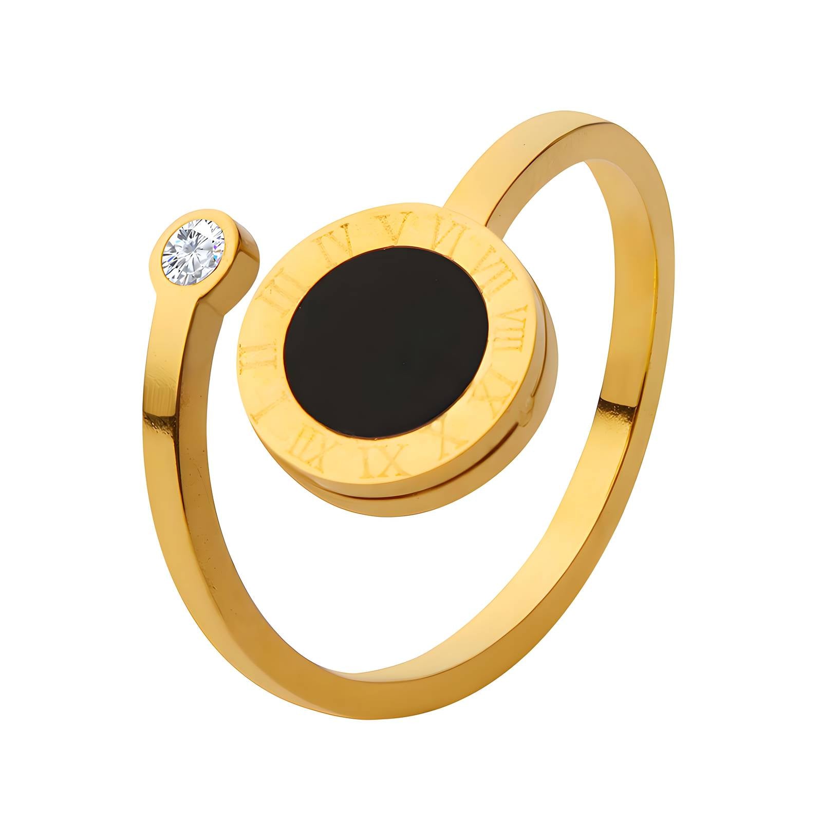 Reriti Intensity 18K gold plated Roman Numeral Finger Ring – Reriti ...