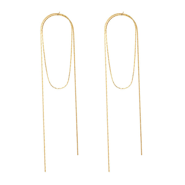 Reriti Intensity 18K gold plated Crossover Chain Earrings