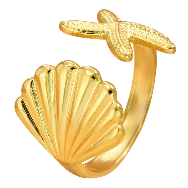 Reriti Intensity 18K gold plated Finger Ring - Sea