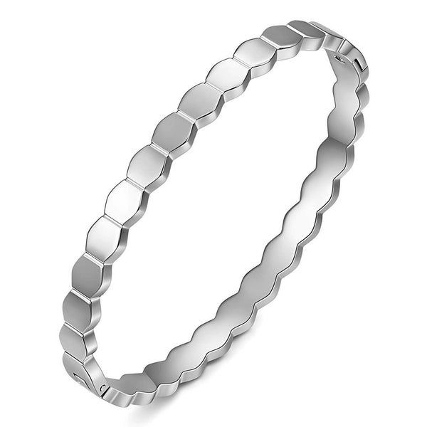 Reriti Intensity Stainless steel Silver Honeycomb Bangle Bracelet