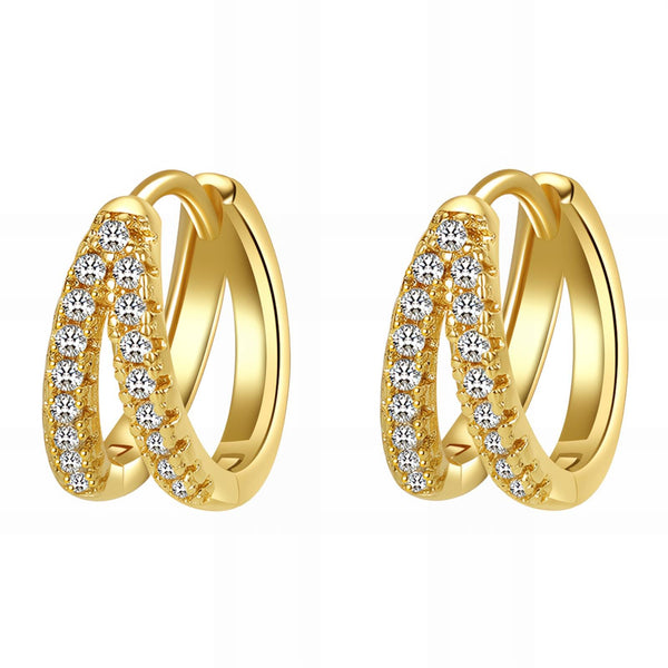 Reriti Intensity 18K gold plated Studded V Hoop Earrings