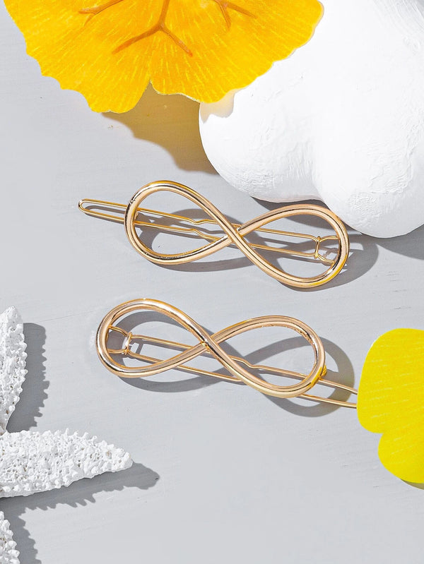 Reriti Infinity Design Hair Clip - 2pcs - Gold