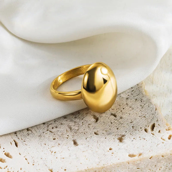 Reriti Chunky Globe Shape Ring - Gold - Size 7