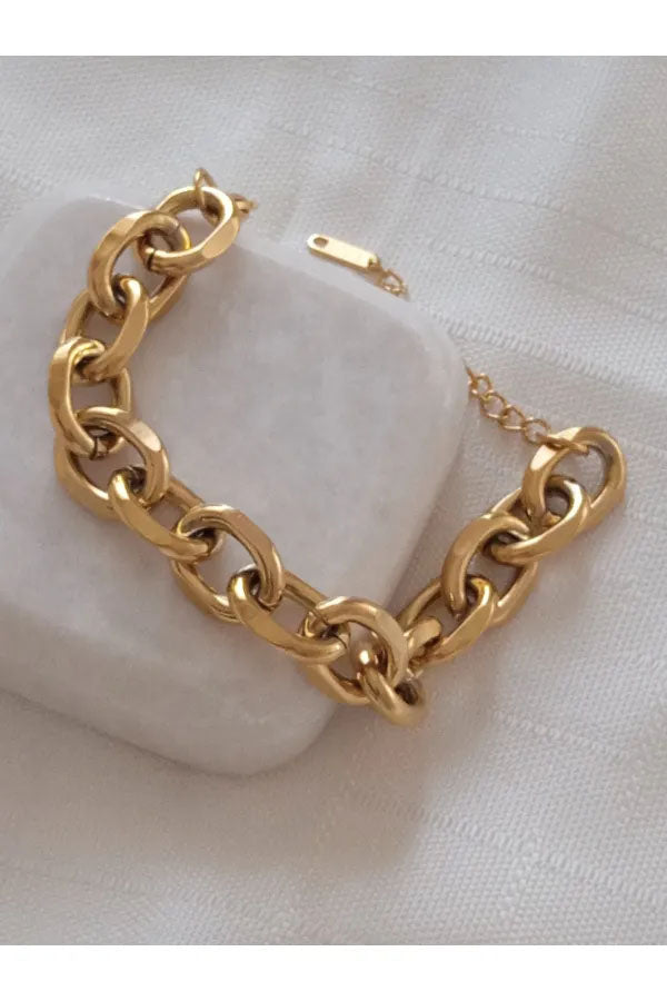 Reriti Chunky Link Tennis Bracelet - Gold