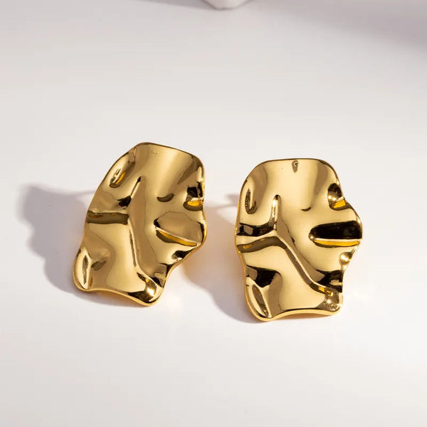 Reriti Asymmetrical Statement Earrings - Gold