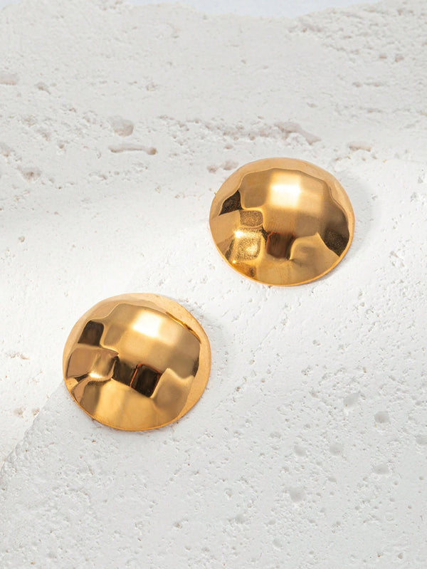 Reriti SemiCircle Disco Ball Earrings - Gold